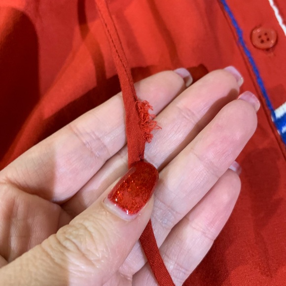 Loft Red Bohemian Shirt Dress - Picture 6 of 8